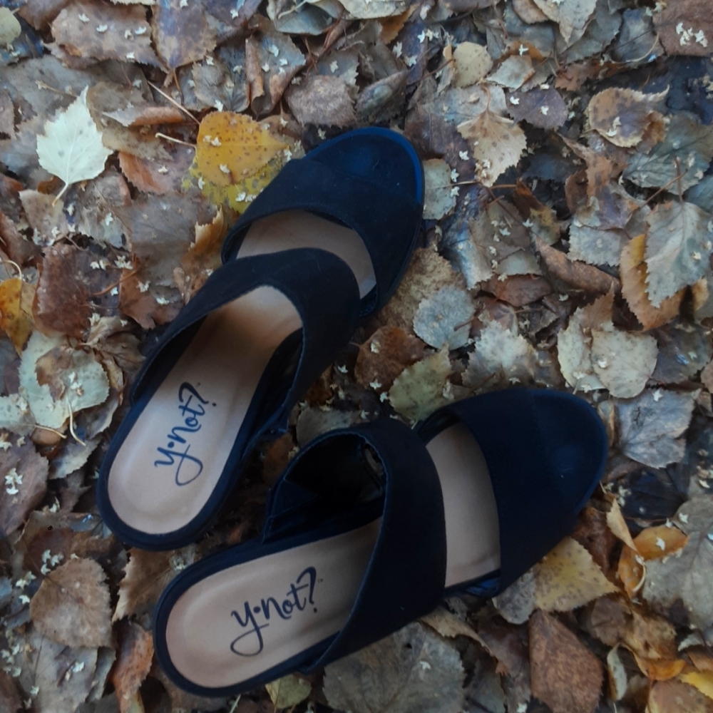 Woman's y.not Black Heels - Picture 2 of 7